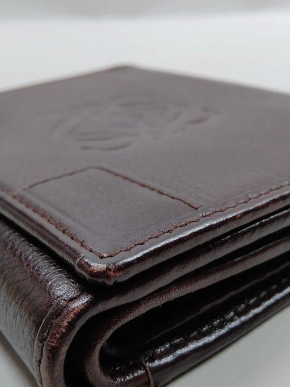 Loewe Genuine Leather Compact Wallet - Brown